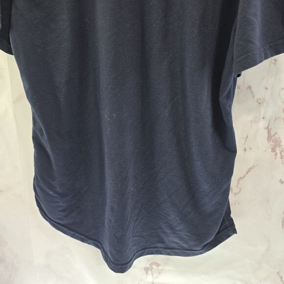 Bylt T Shirt Mens Large Blue Navy Short Sleeve Drop Cut SS Bylt Blend Longline - Picture 7 of 8